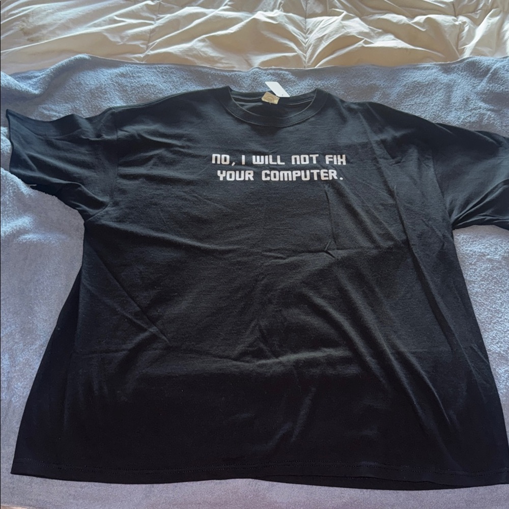 Amazon Black Short Sleeve Tee “No, I Will Not Fix Your Computer”
